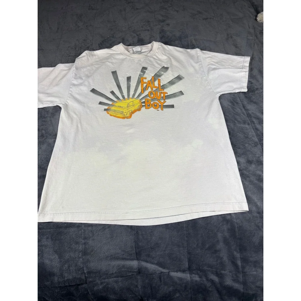 Fall Out Boy‎ Band T-Shirt Mens XL White AAA Alstyle Graphic Van Tee Pop Punk